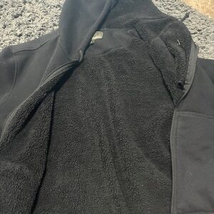 Black Sherpa-Lined Hoodie